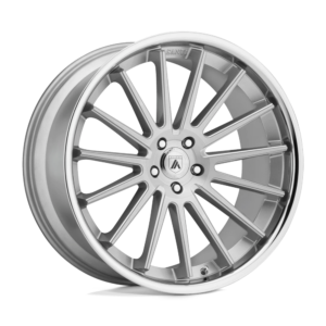 AB24 20X10.5 5X112 BRUSH SLV CHR LIP 38MM